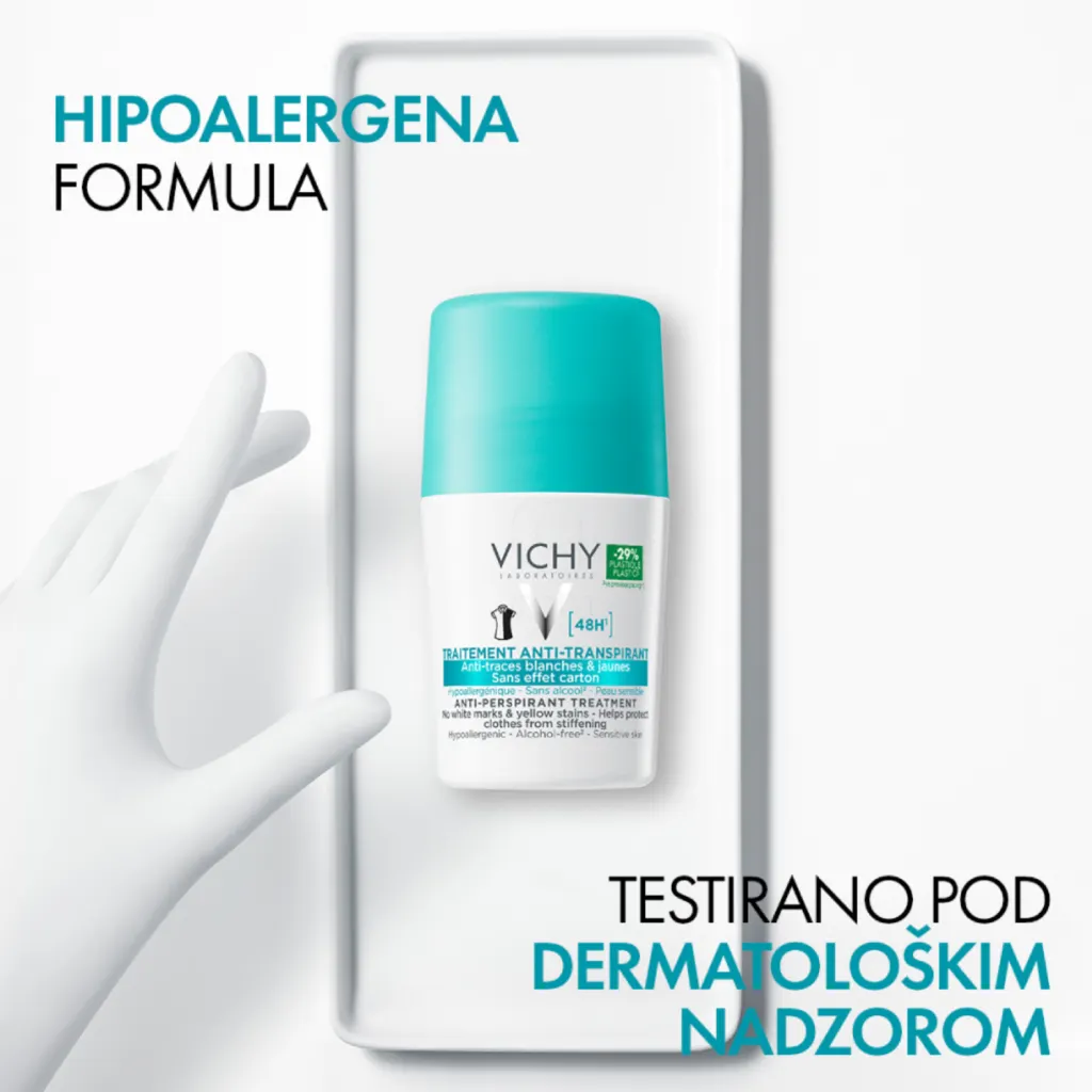 Vichy Deo Anti-Trace, dezodorant proti belim sledem in rumenim madežem (50 ml)