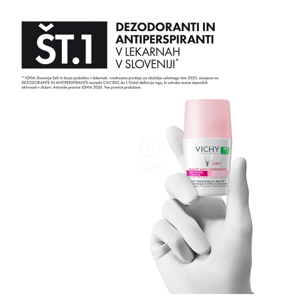 Vichy Beauty Antiperspirant, 48-urna deo zaščita proti potenju in vonjavam (50 ml)