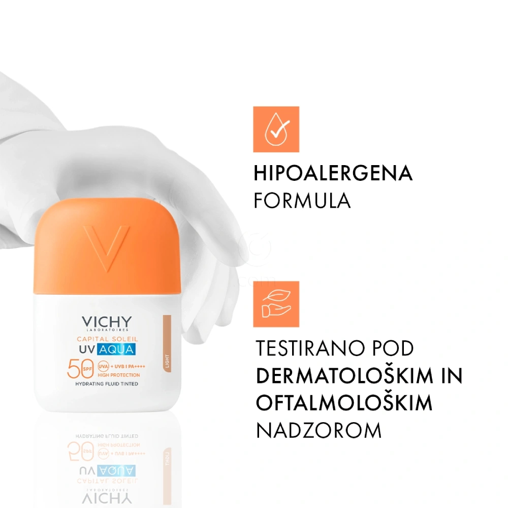 Vichy Capital Soleil UV Aqua, tonirani vlažilni fluid - light - ZF50 (50 ml)