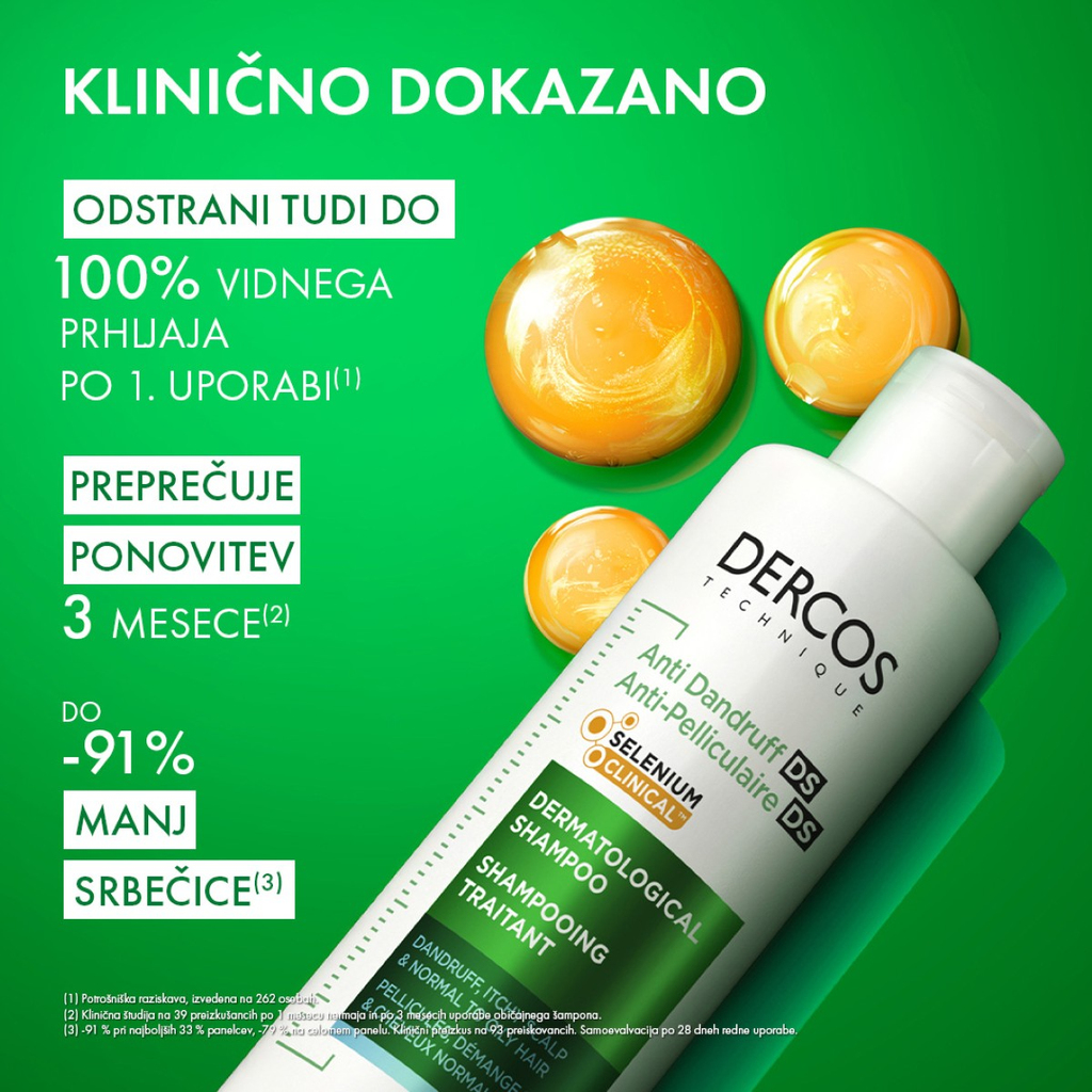 Vichy Dercos, šampon proti prhljaju za normalne in mastne lase (390 ml)