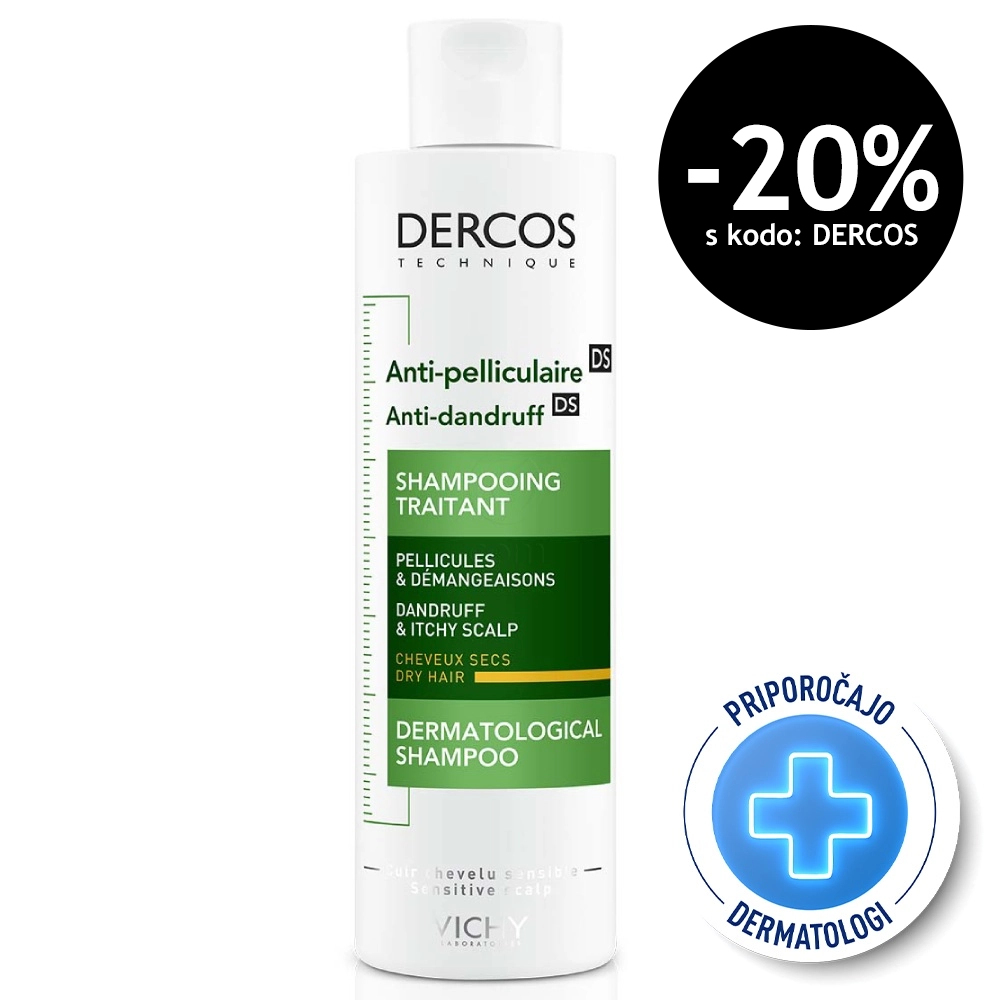 Vichy Dercos, šampon proti prhljaju za suhe lase (200 ml)