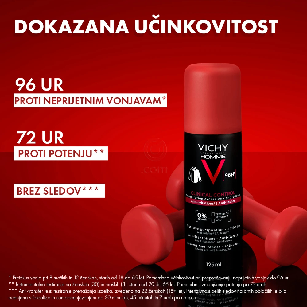 Vichy Homme Clinical Control, antiperspirant sprej proti potenju (125 ml)