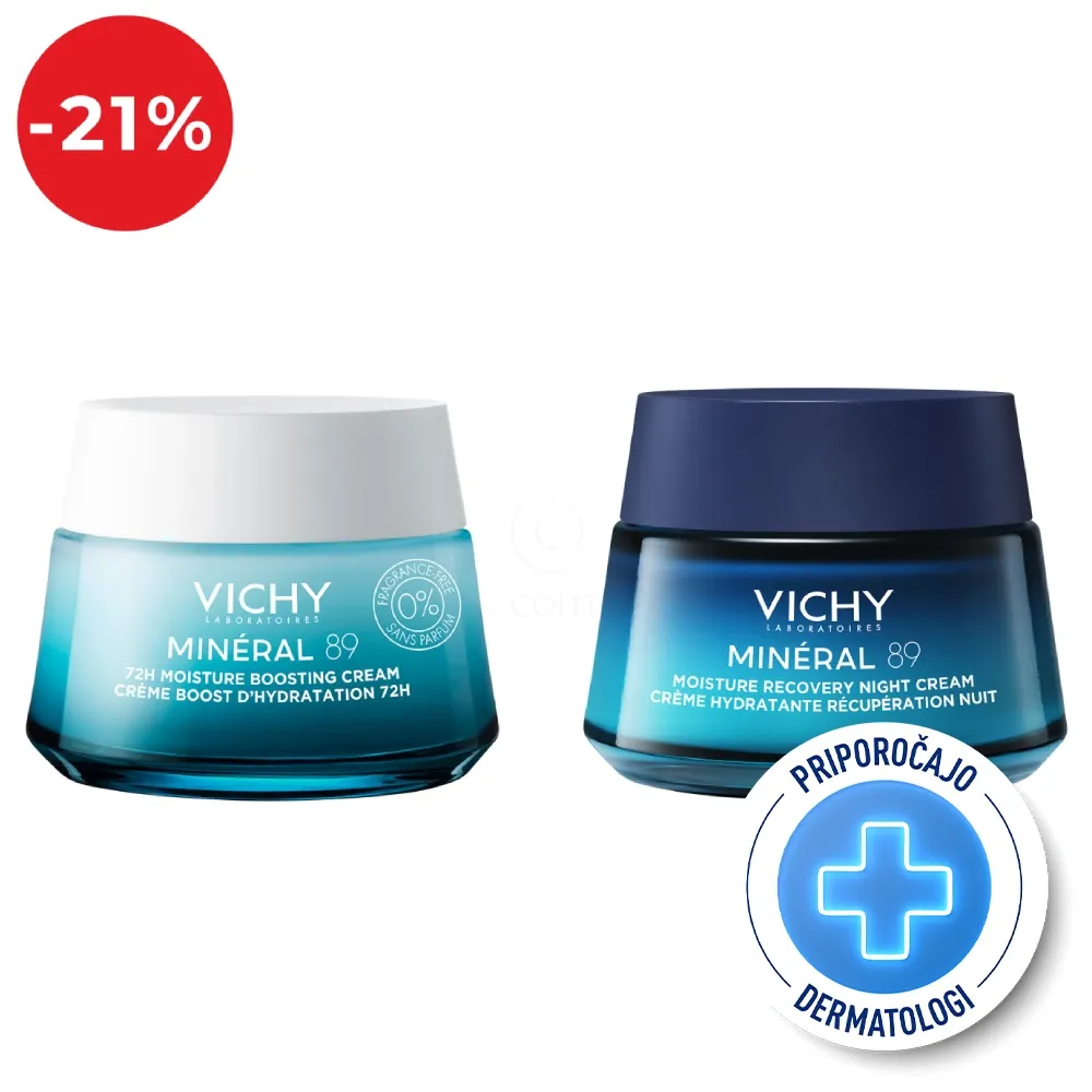 Vichy Mineral 89, protokol za intenzivno vlaženje za dan in noč (2 x 50 ml)