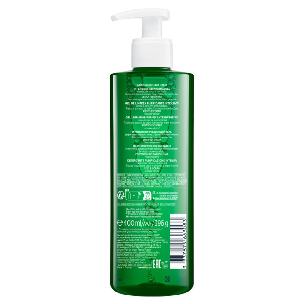 Vichy Normaderm Phytosolution, čistilni gel za občutljivo in mastno kožo (400 ml)