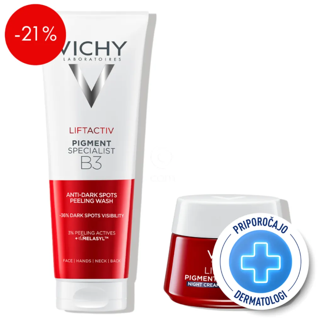 Vichy Pigment Specialist B3, nočni protokol proti temnim madežem (125 ml + 50 ml)