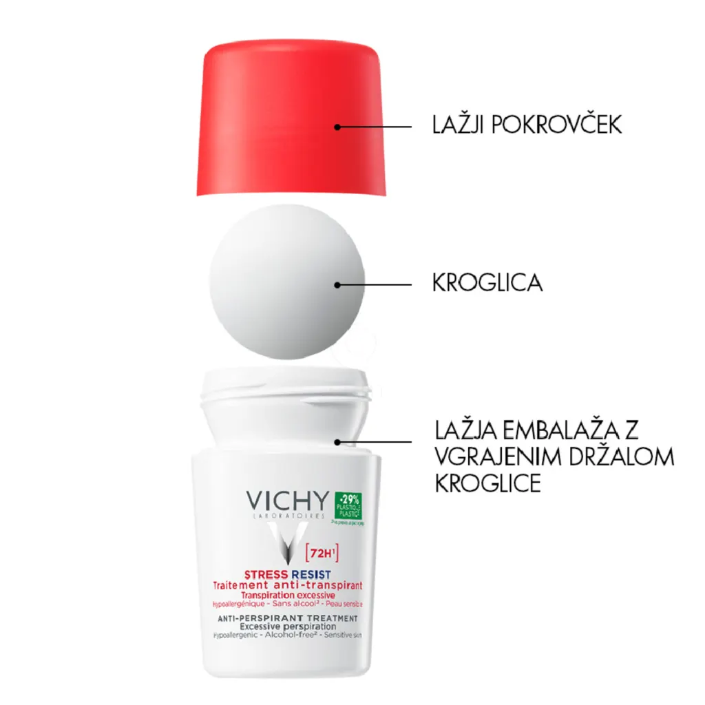 Vichy Deo Stress Resist, 72-urni intenzivni antitranspirant roll-on (50 ml)