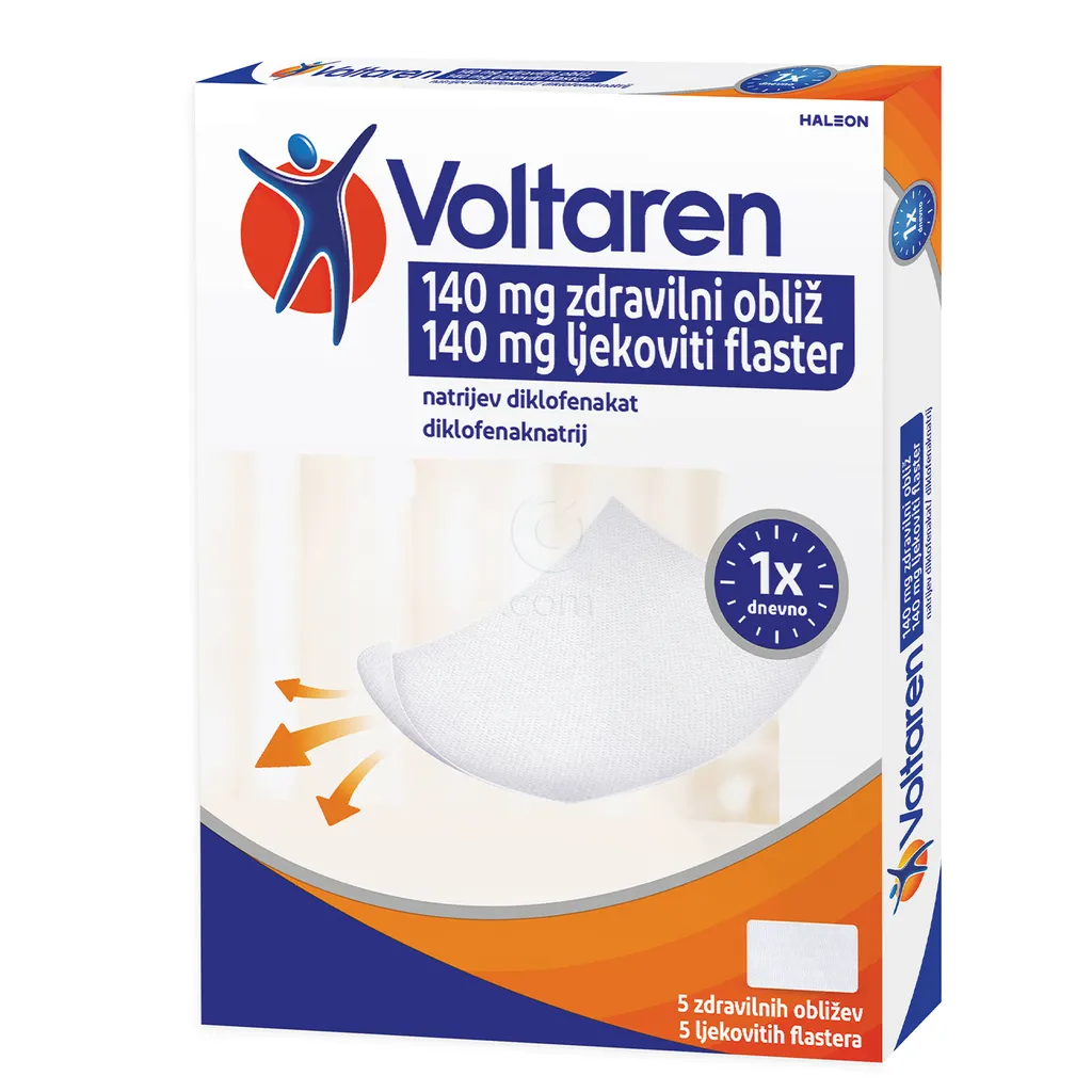 Voltaren 140 mg, zdravilni obliži (5 obližev)