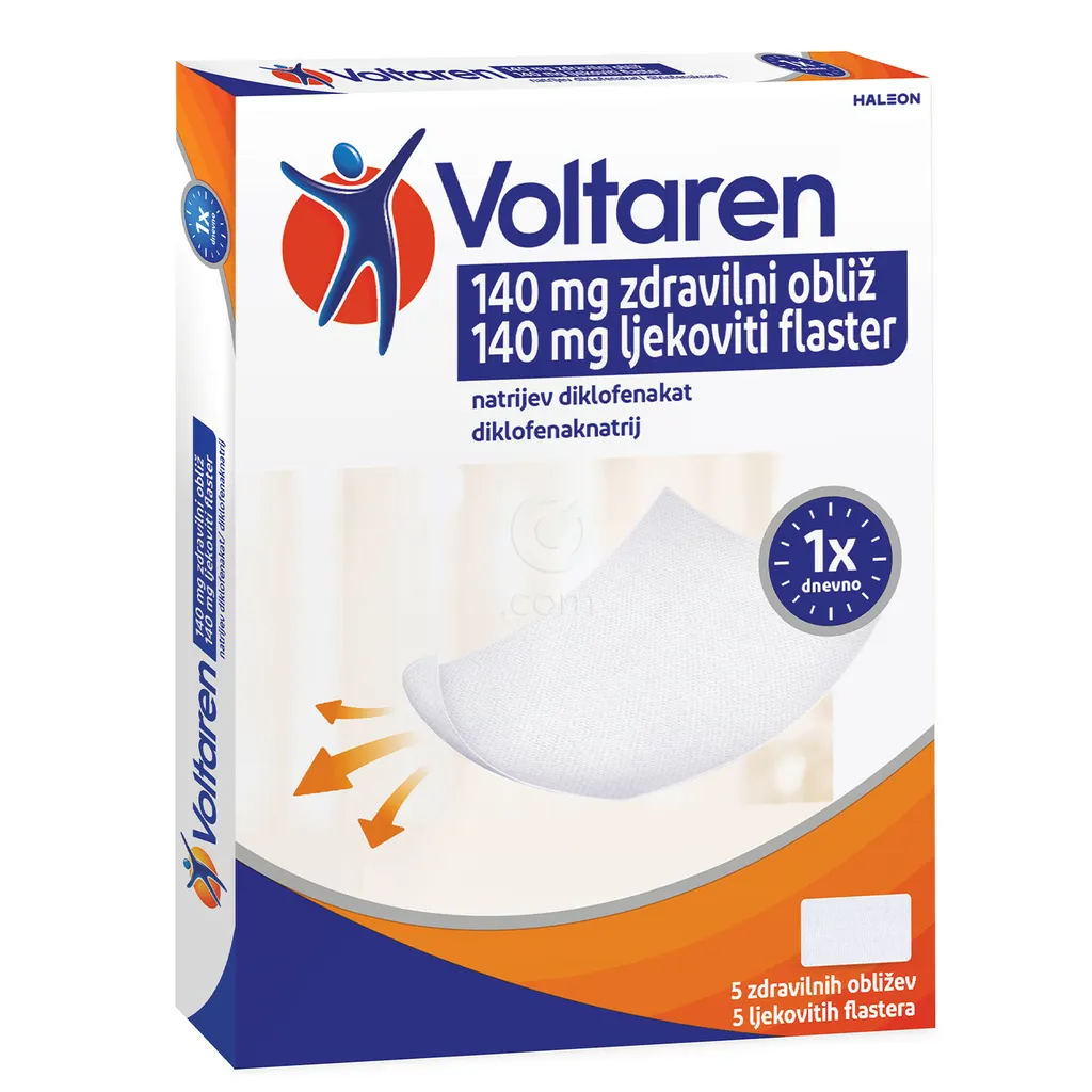 Voltaren 140 mg, zdravilni obliži (5 obližev)