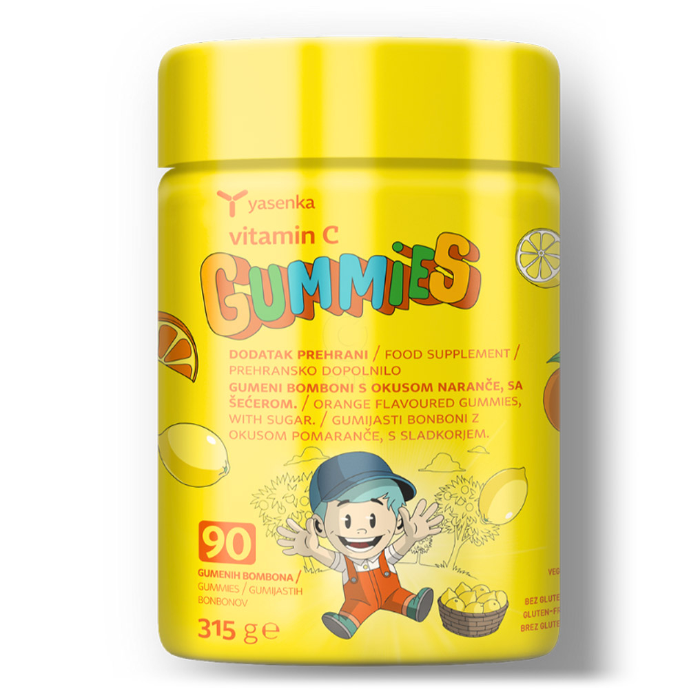 Yasenka Vitamin C Gummies, gumijasti bonboni (90 bonbonov)
