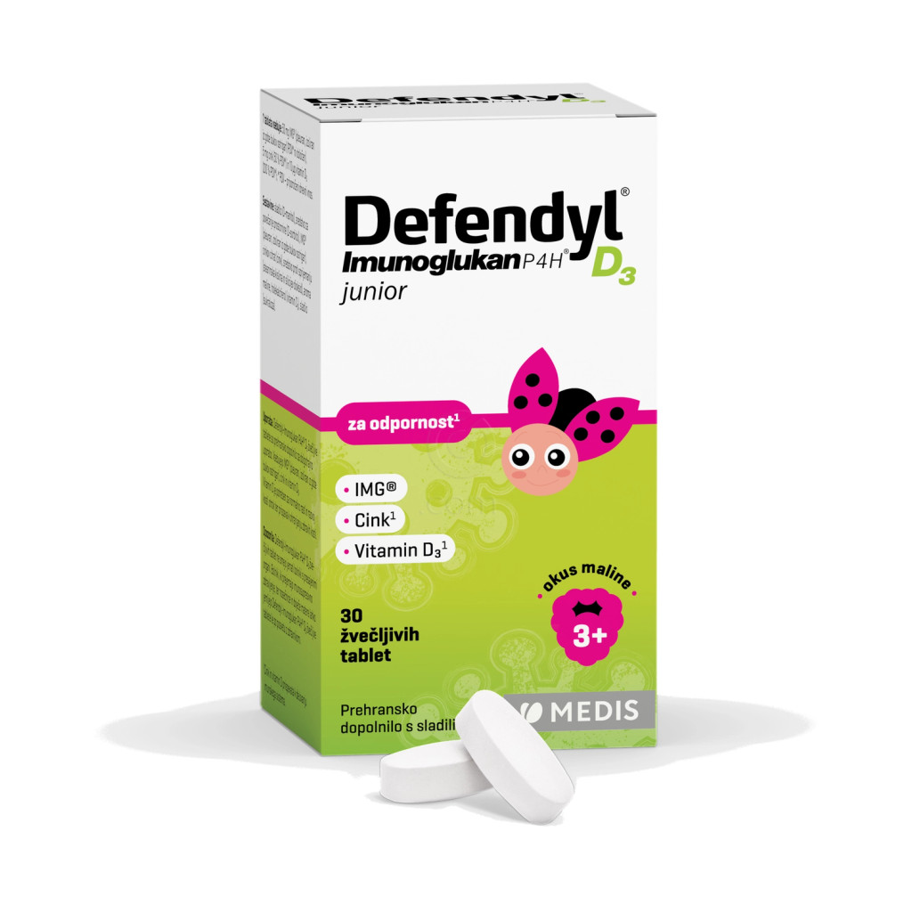 Defendyl Imunoglukan P4H D3 junior, žvečljive tablete (30 tablet)