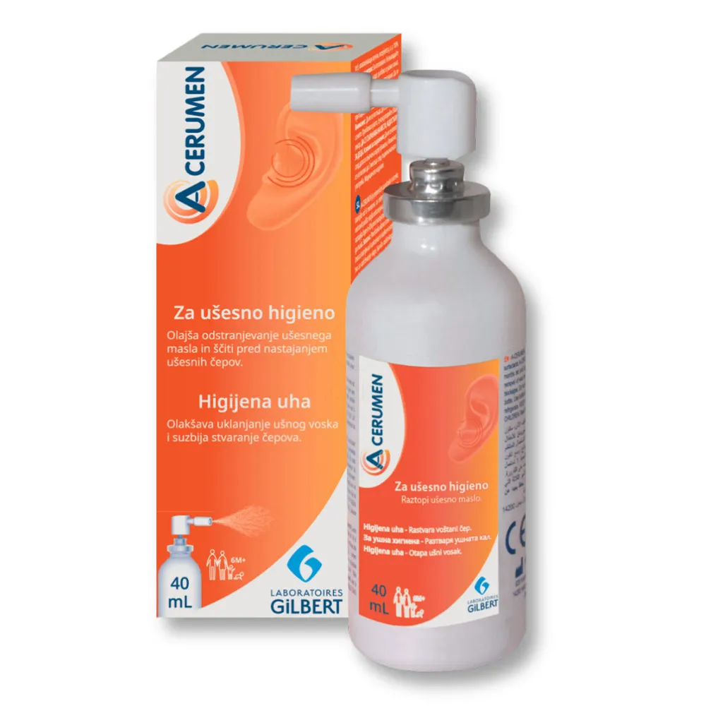 A-Cerumen, raztopina za higieno ušes v spreju (40 ml)