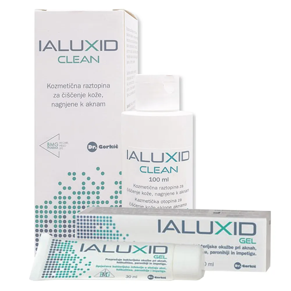 Ialuxid, paket (gel 30 ml in raztopina za čiščenje 100 ml)