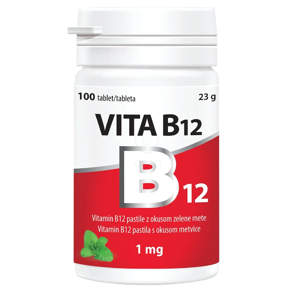 Vitabalans vitamin B12 1000 μg, žvečljive tablete (100 tablet)