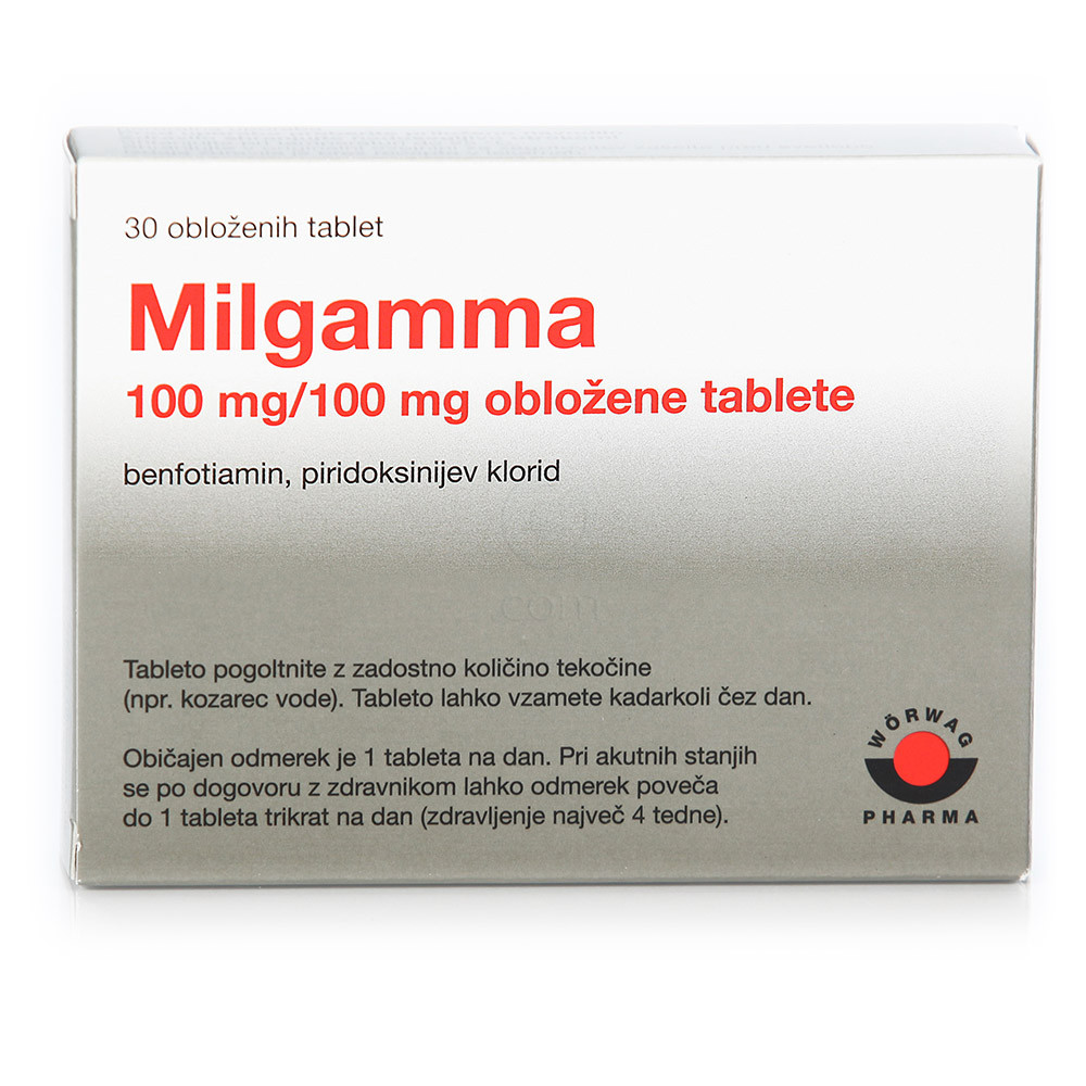 Milgamma 100 mg/100 mg, obložene tablete (30 obloženih tablet)