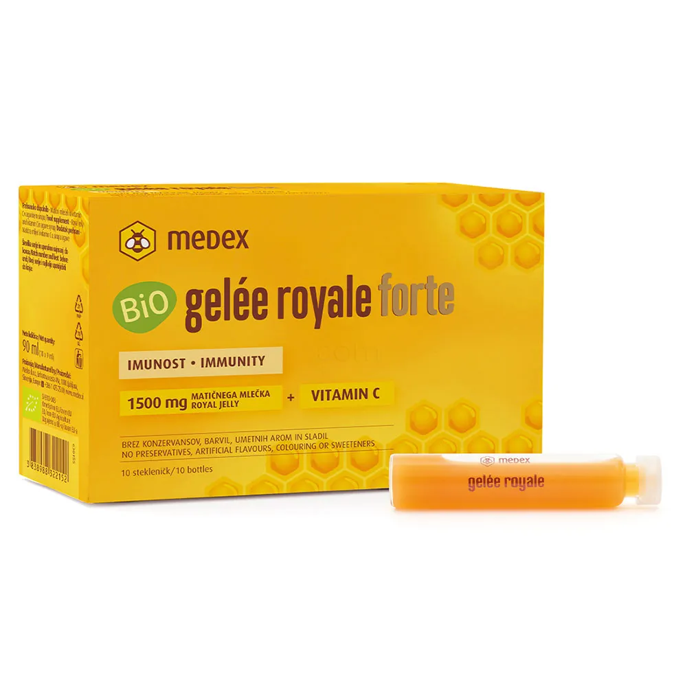 Medex Bio Gelée Royale Forte, matični mleček iz ekološke pridelave (10 x 9 ml)