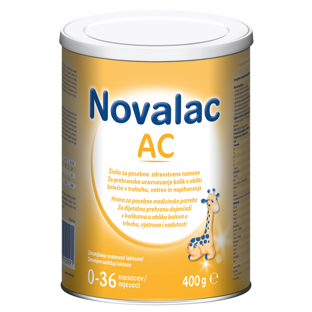 Novalac AC, mleko za dojenčke s kolikami 0-36 mesecev (400 g)