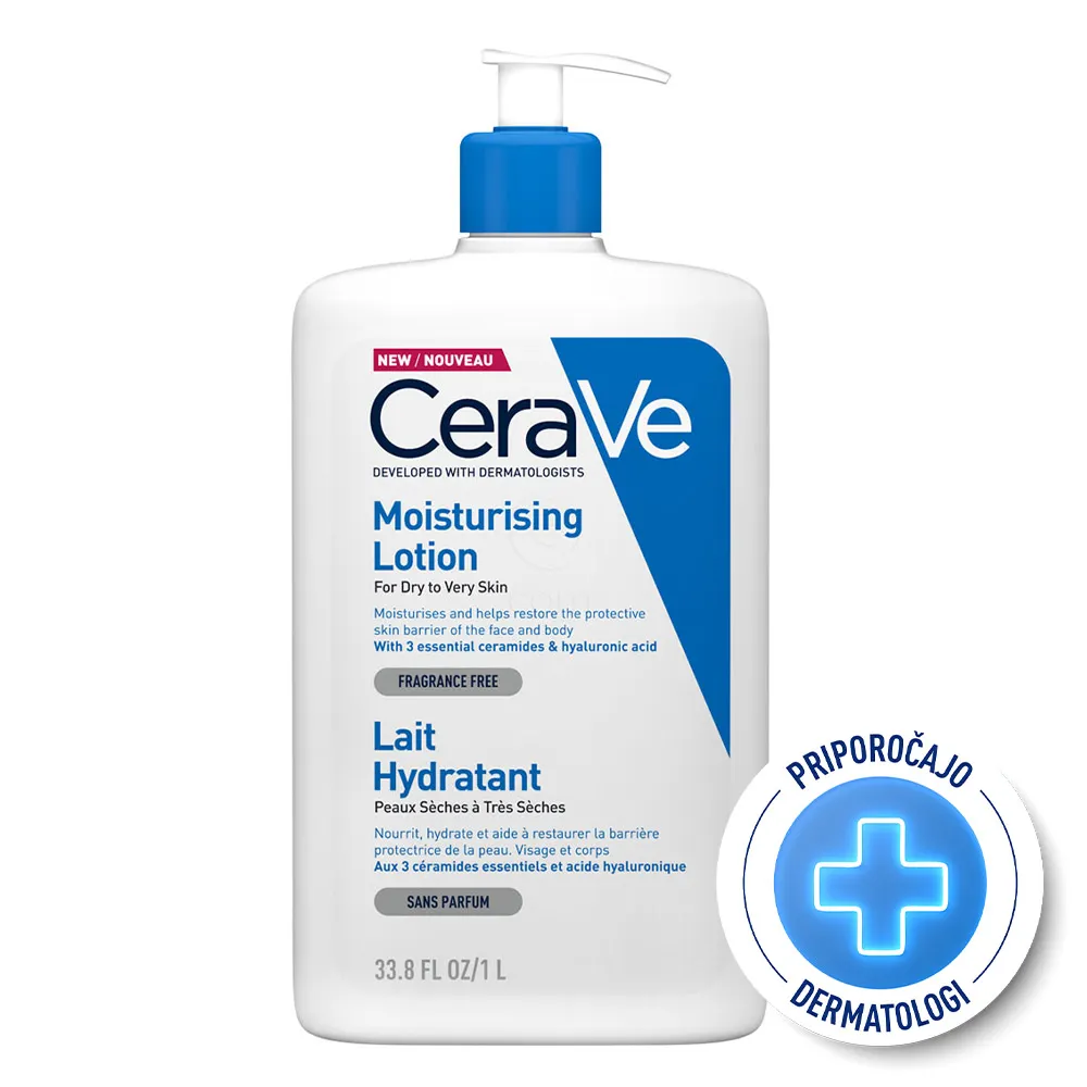 CeraVe, vlažilni losjon za telo za suho do zelo suho kožo (1000 ml)