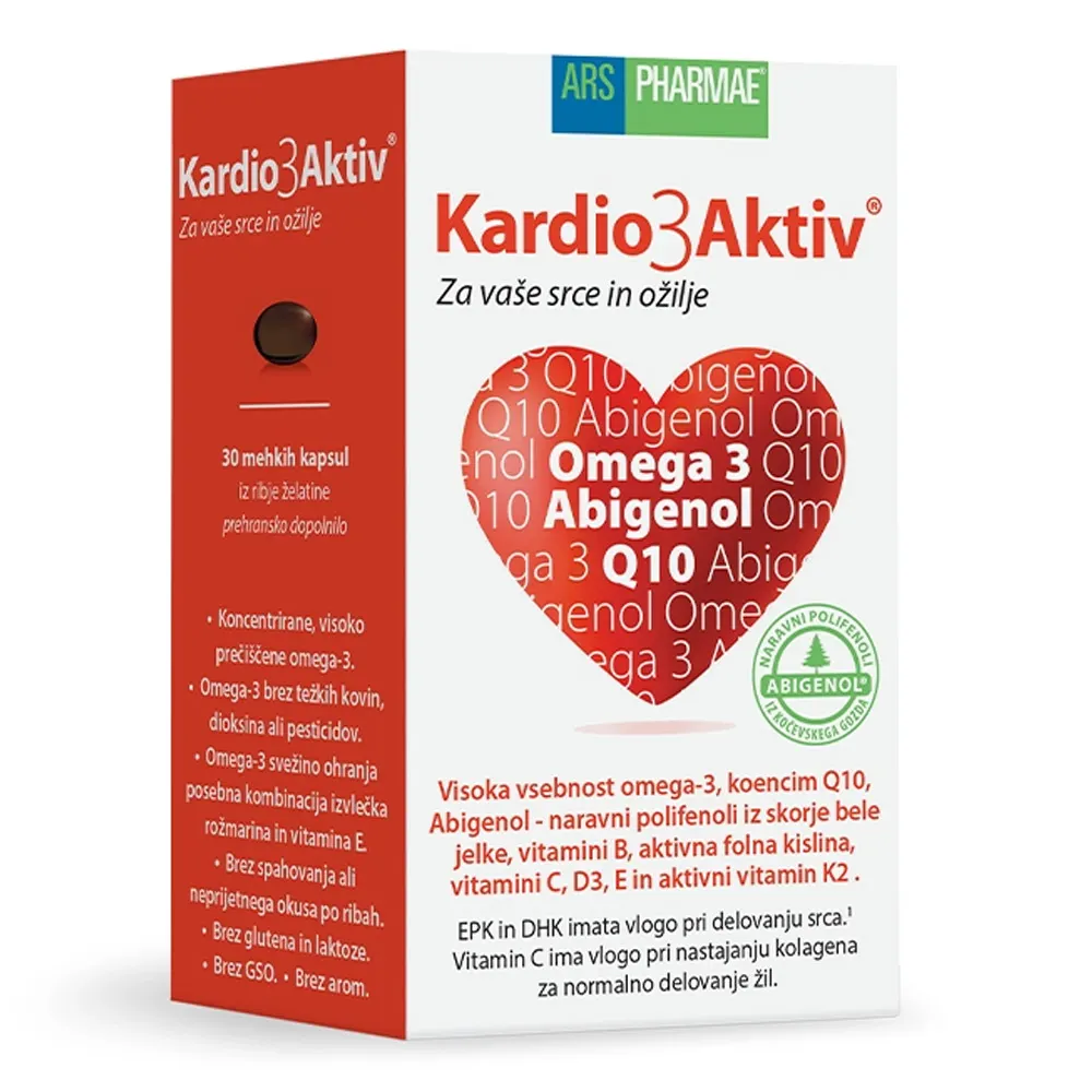 Kardio3aktiv Ars Pharmae, mehke kapsule (30 kapsul)