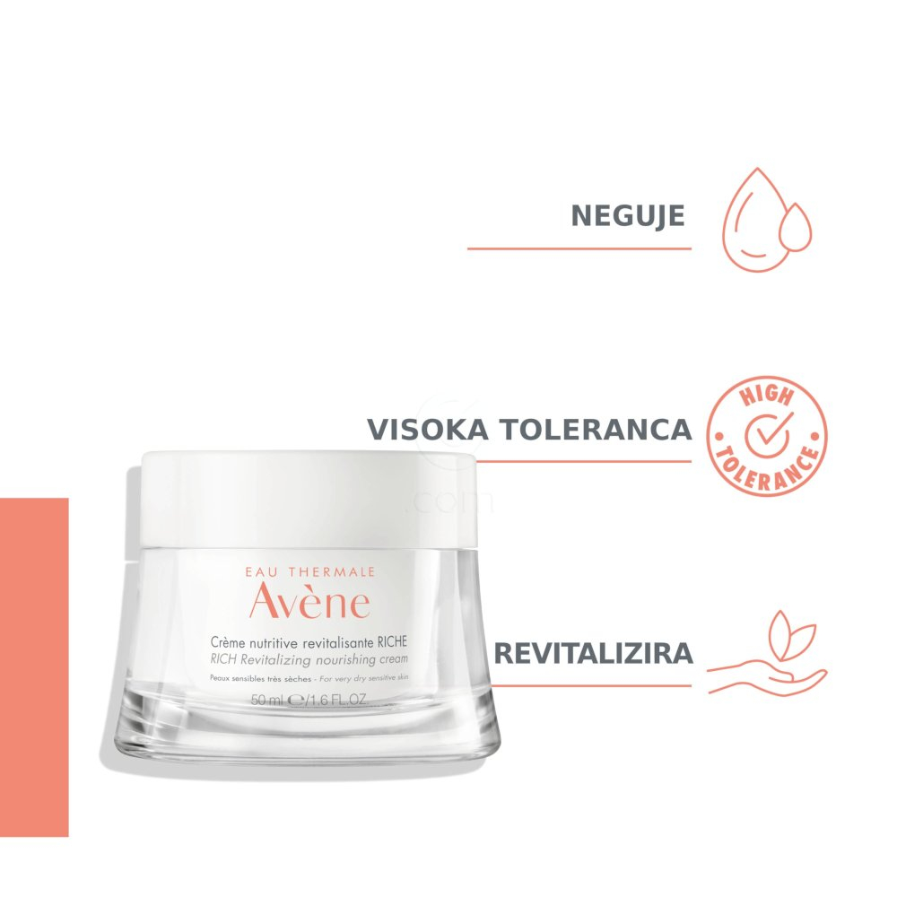 Avene, bogata hranilna revitalizacijska krema za občutljivo in zelo suho kožo (50 ml