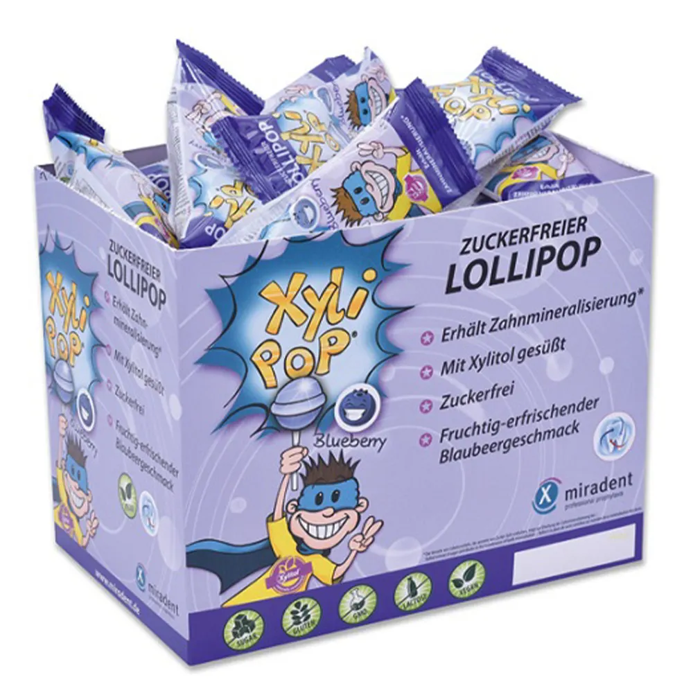Xylipop, lizika za preventivno in zobno nego z okusom borovnice (50 lizik)