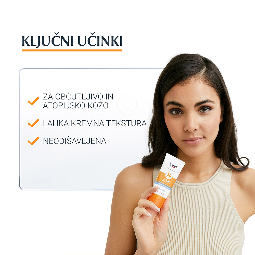 Eucerin Sun Sensitive Protect, zaščitna krema za obraz ZF 50+ (50 ml)
