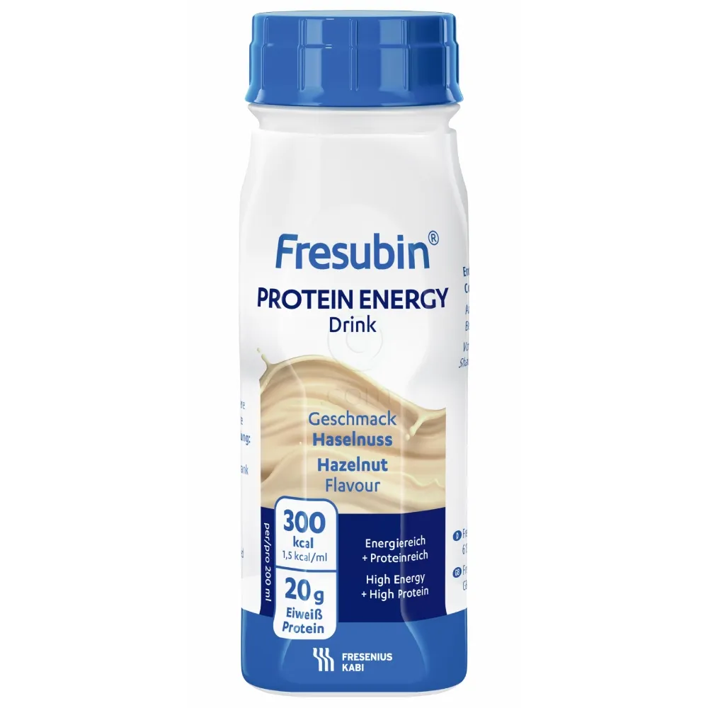 Fresubin Protein Energy Drink, peroralna suspenzija z okusom lešnika (4 x 200 ml)