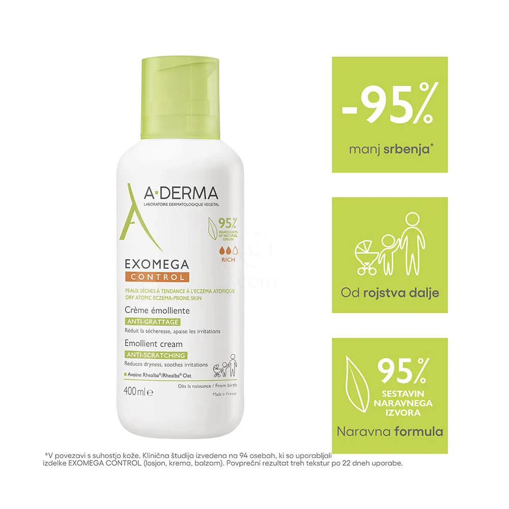 A-Derma Exomega Control, emolientna krema (400 ml)