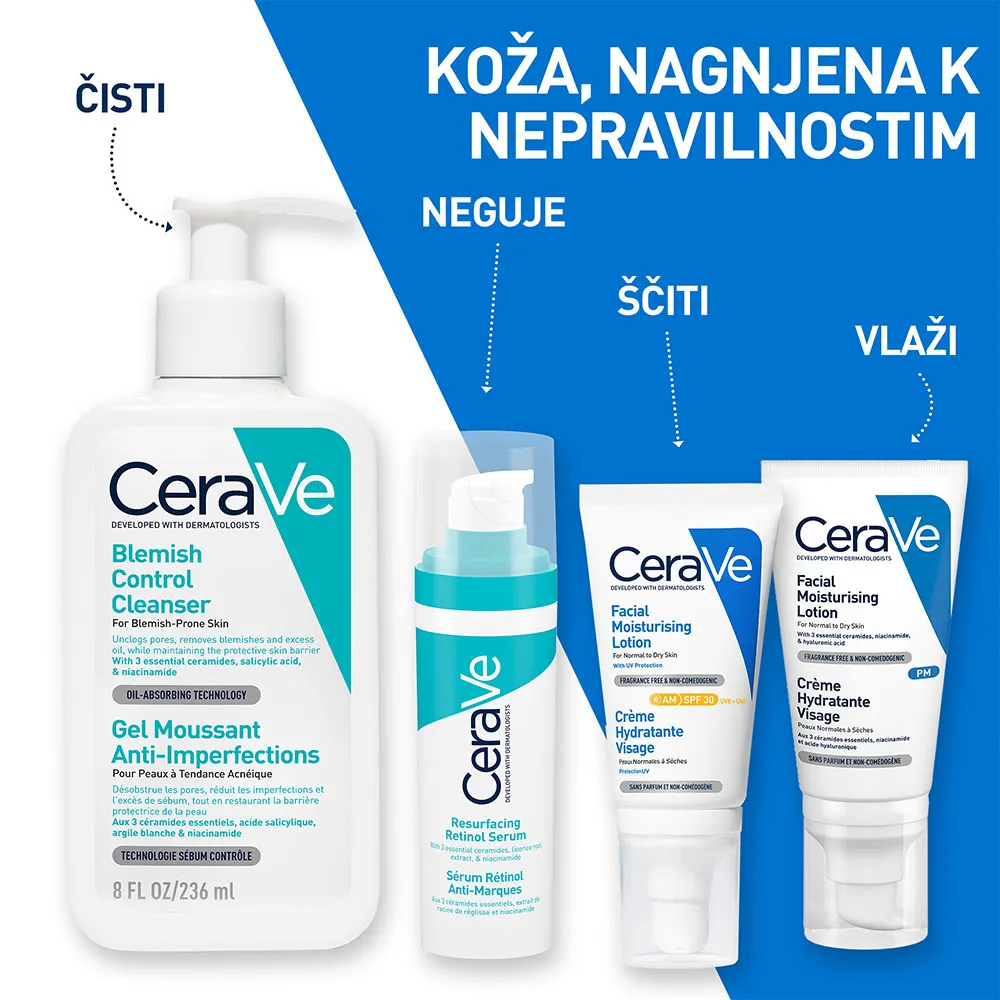 CeraVe, serum z retinolom za enoten videz kože (30 ml)
