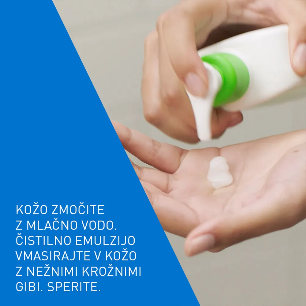 CeraVe, vlažilna čistilna emulzija za obraz za normalno do suho kožo (473 ml)