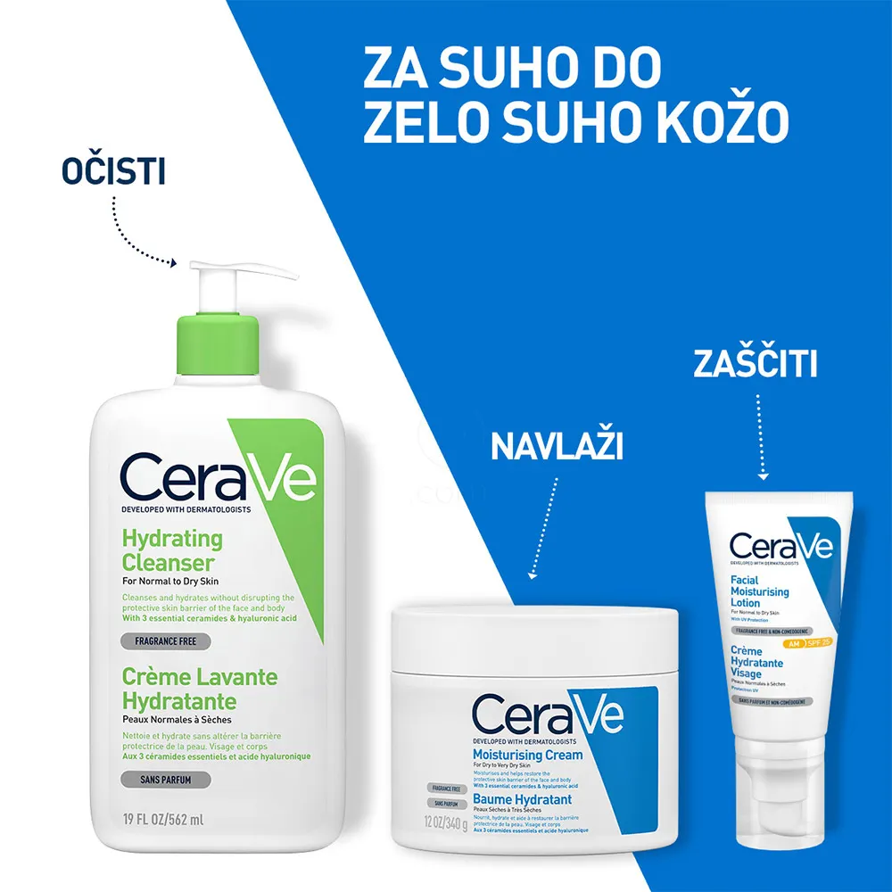 CeraVe, vlažilna krema za obraz in telo (340 g)