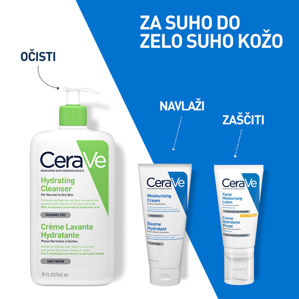 CeraVe, vlažilna krema za telo za suho do zelo suho kožo (177 ml)
