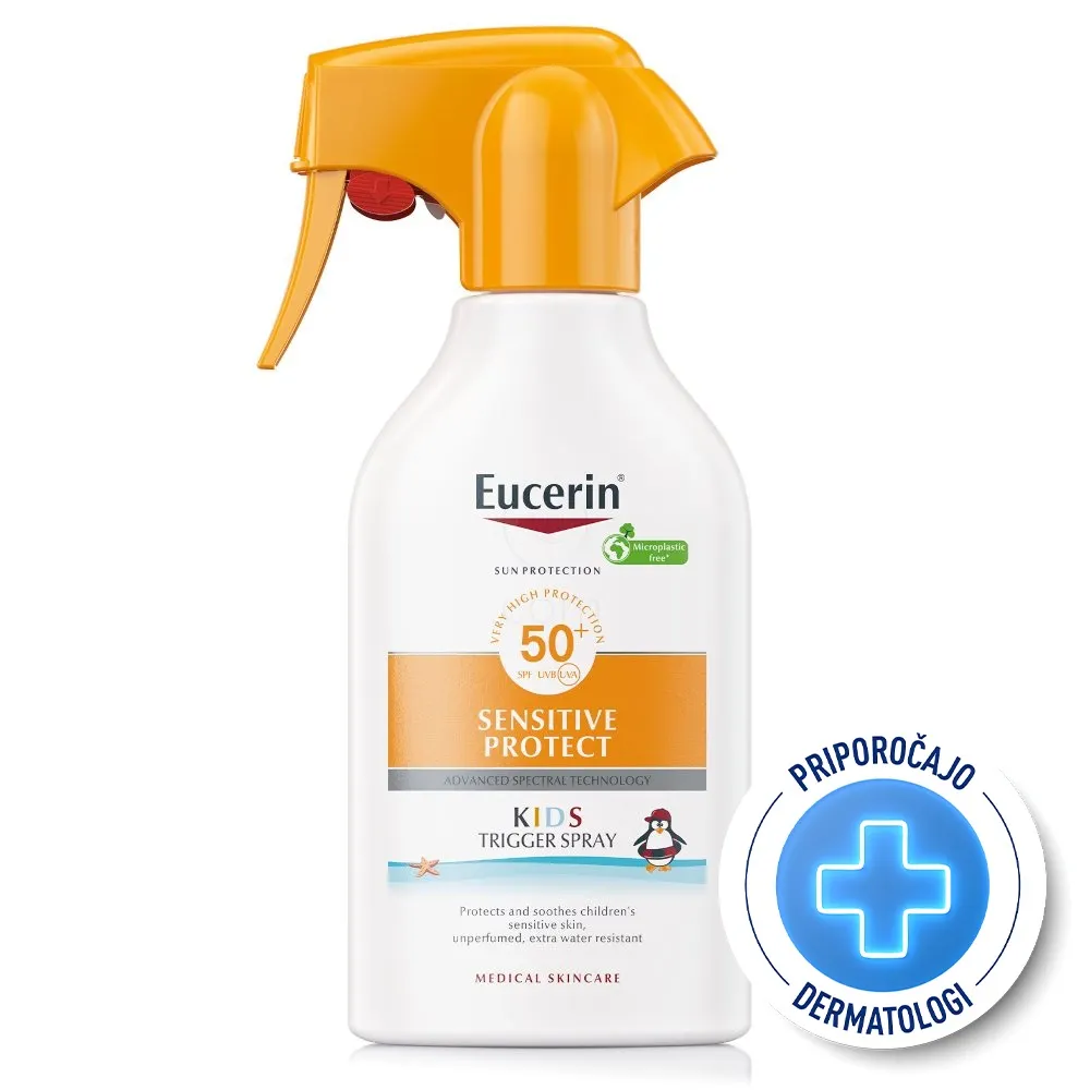 Eucerin Sun Kids, Sensitive Protect zaščitni sprej za otroke ZF 50+ (250 ml)