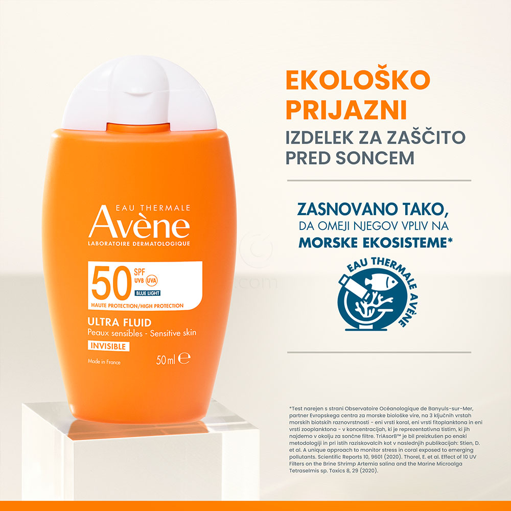 Avene Sun, ultra fluid z visoko zaščito pred soncem za obraz - ZF 50 (50 ml)
