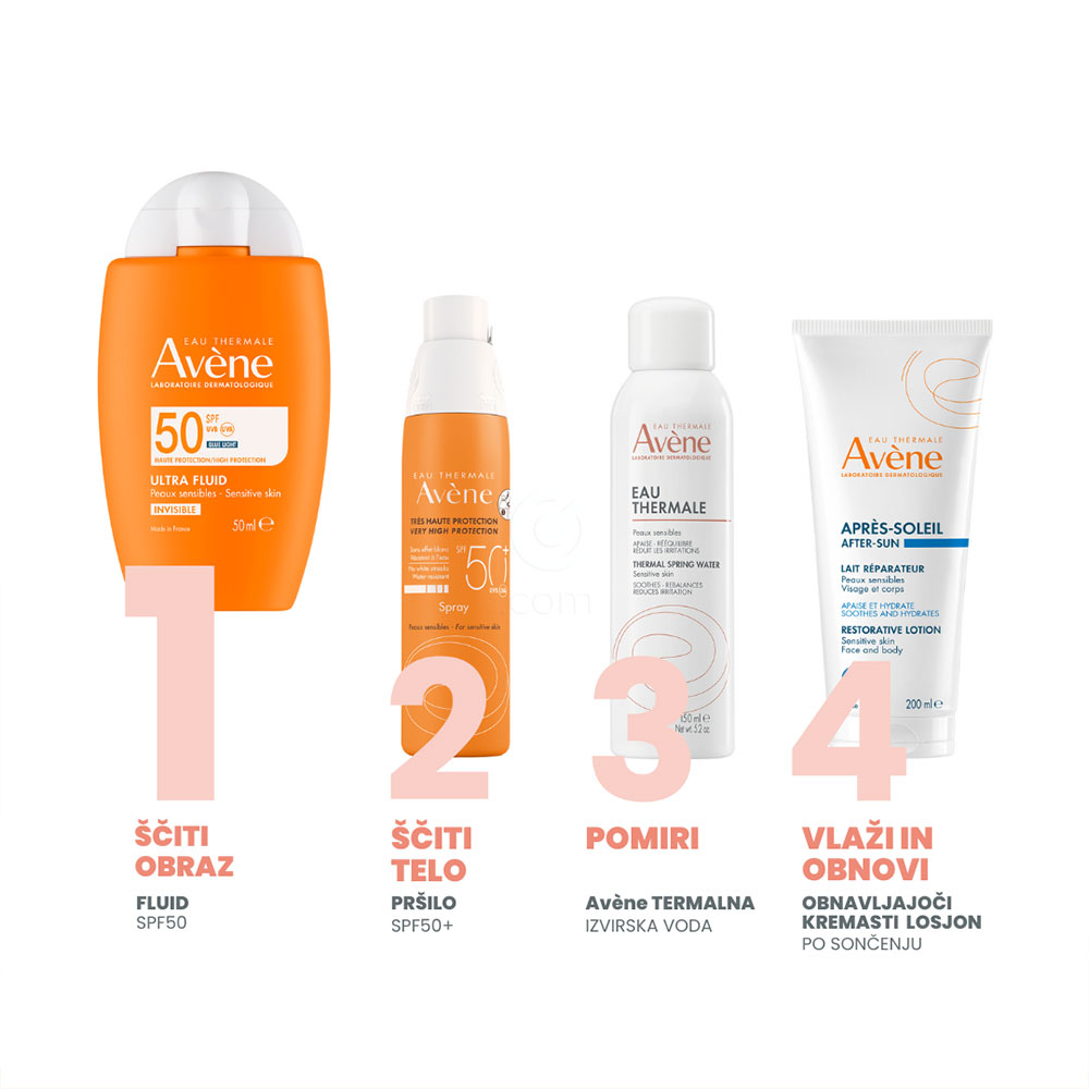 Avene Sun, ultra fluid z visoko zaščito pred soncem za obraz - ZF 50 (50 ml)