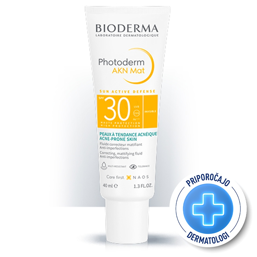 Bioderma Photoderm AKN, Mat fluid za aknasto kožo - ZF 30 (40 ml)