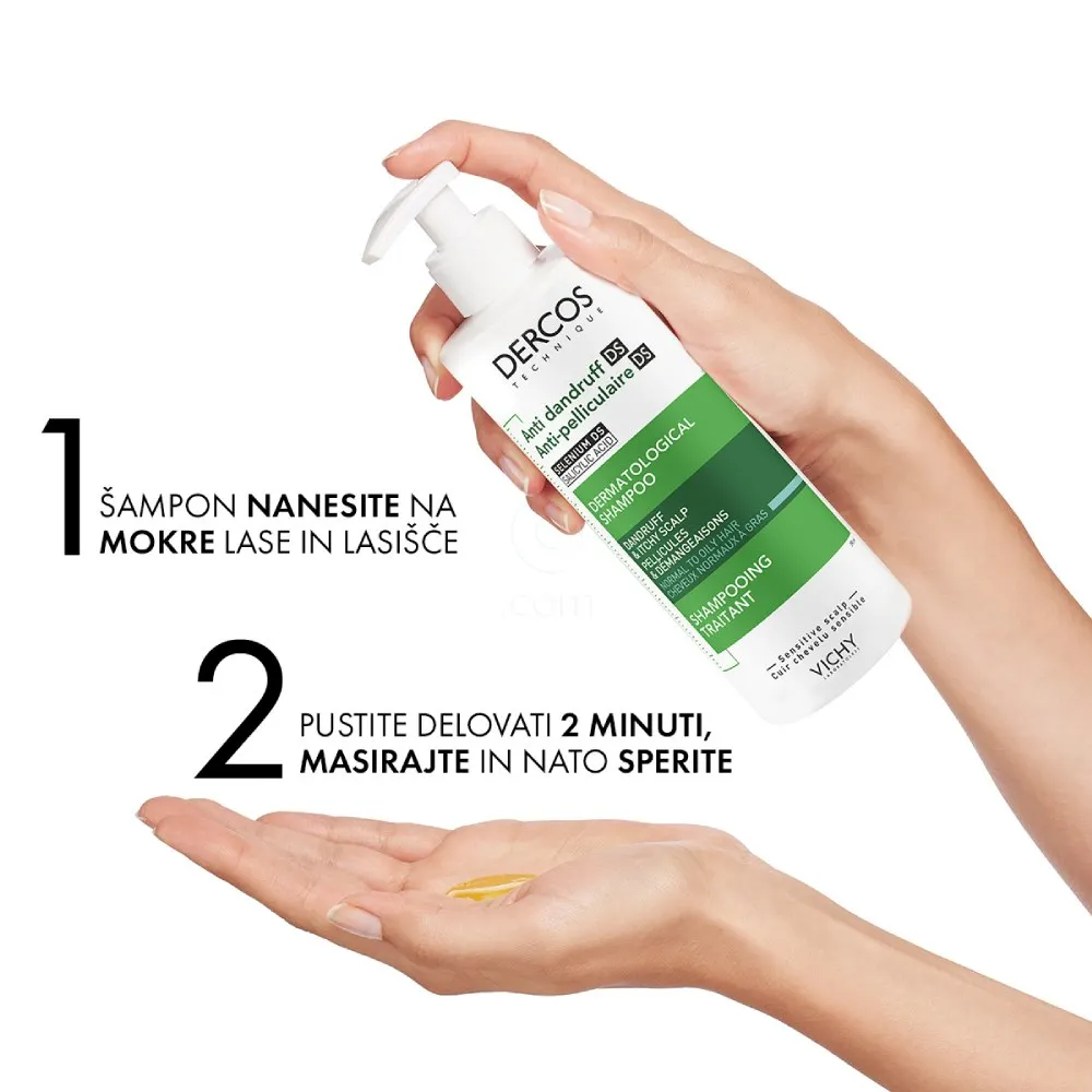 Vichy Dercos, šampon proti prhljaju za normalne in mastne lase (390 ml)