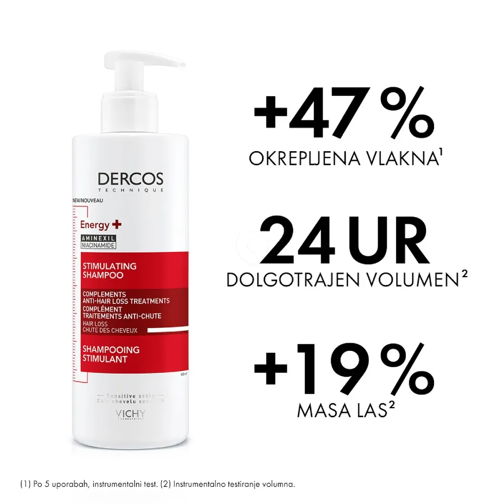 Vichy Dercos Aminexil Energisant, šampon proti izpadanju las (400 ml)