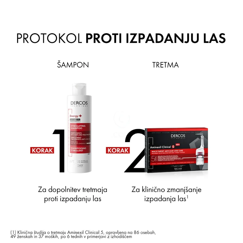 Vichy Dercos Aminexil Energisant, šampon proti izpadanju las (400 ml)