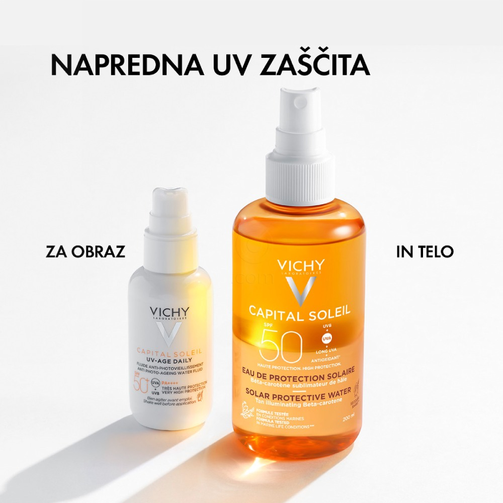 Vichy Capital Soleil, Bronz vodica za poudarjen videz zagorele polti - ZF50 (200 ml) 