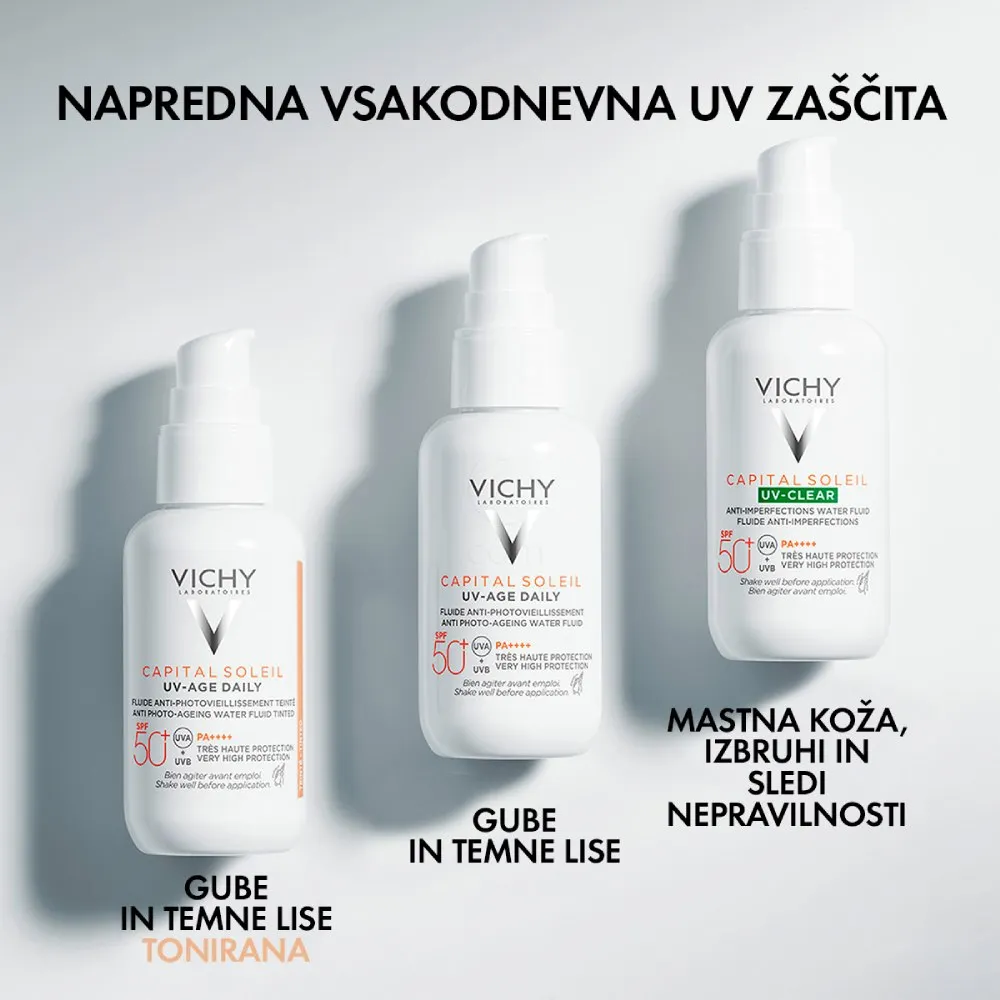 Vichy Capital Soleil UV-Clear, fluid za zaščito pred soncem proti nepravilnostim - ZF50+ (40 ml)