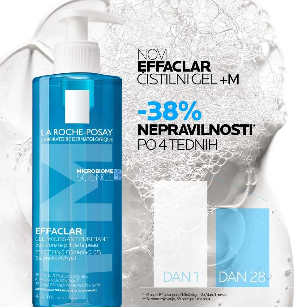 LRP Effaclar +M, peneči čistilni gel (200 ml)