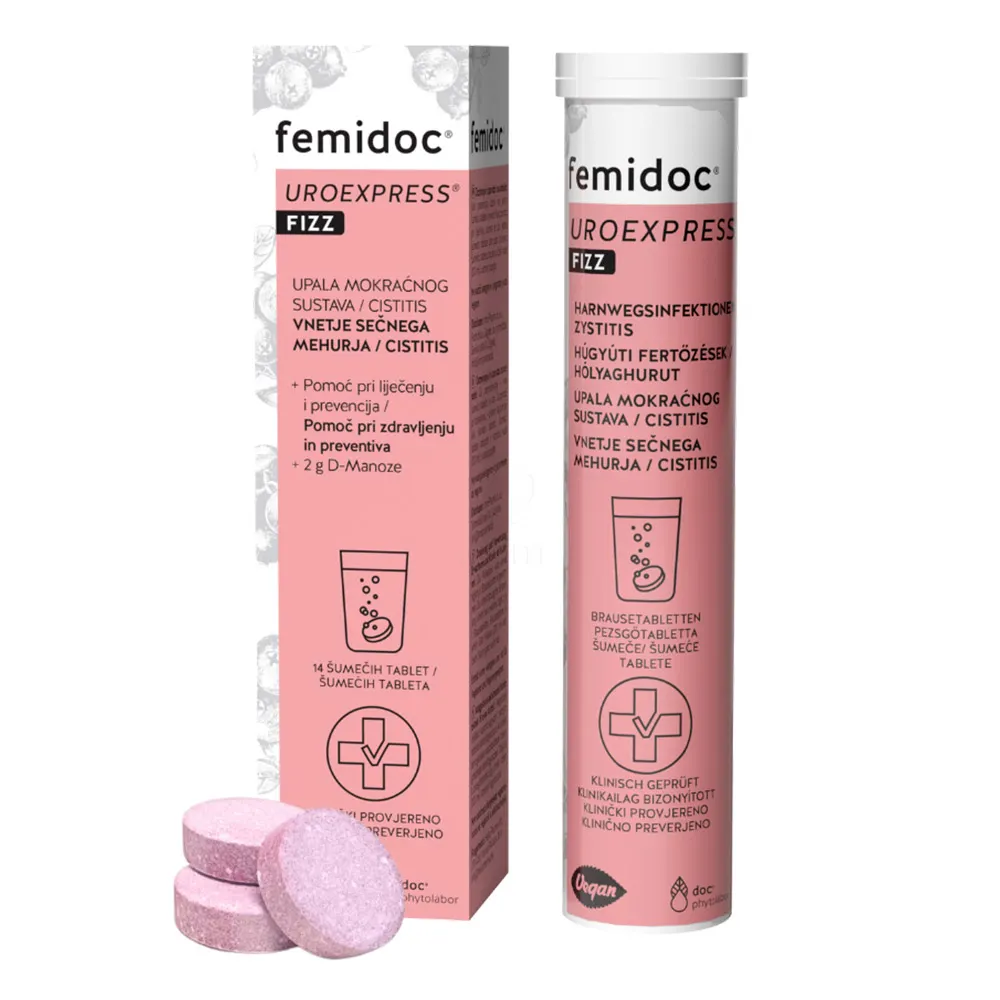 Femidoc Uroexpress Fizz, šumeče tablete (14 tablet)