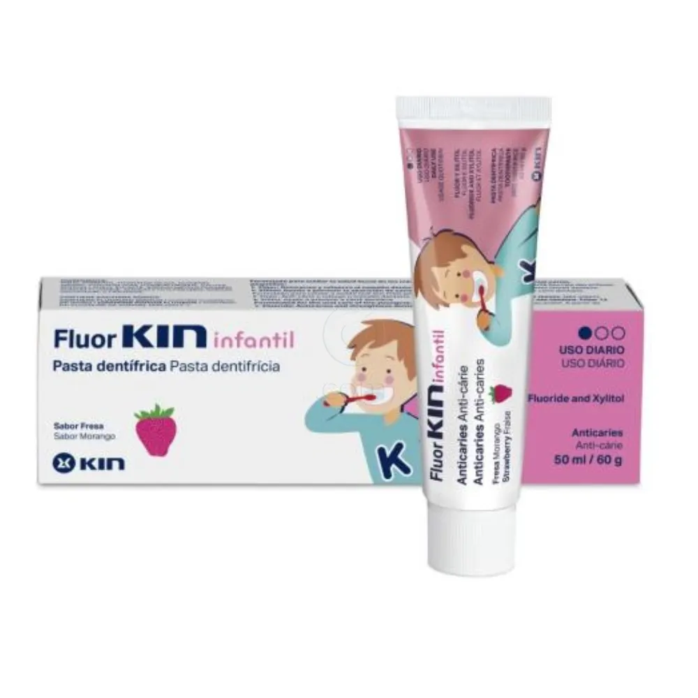 Fluorkin Children, zobna pasta z okusom jagode - do 6. leta (50 ml)