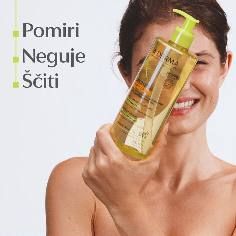 A-Derma Exomega Control, emolientno čistilno olje za tuširanje za atopijsko kožo (500 ml)