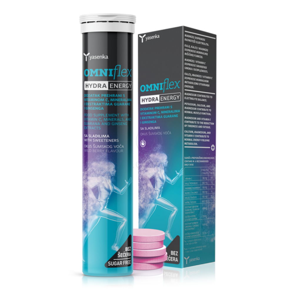 Yasenka OmniFlex Hydra Energy, šumeče tablete (20 tablet)