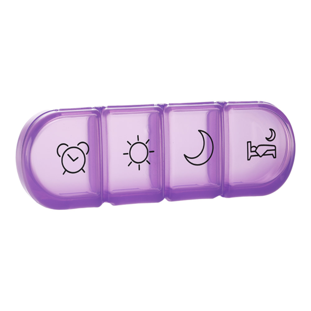Mediblink Stela mini vijolična M019, dnevna posodica za tablete - 4x/dan (1 kos)