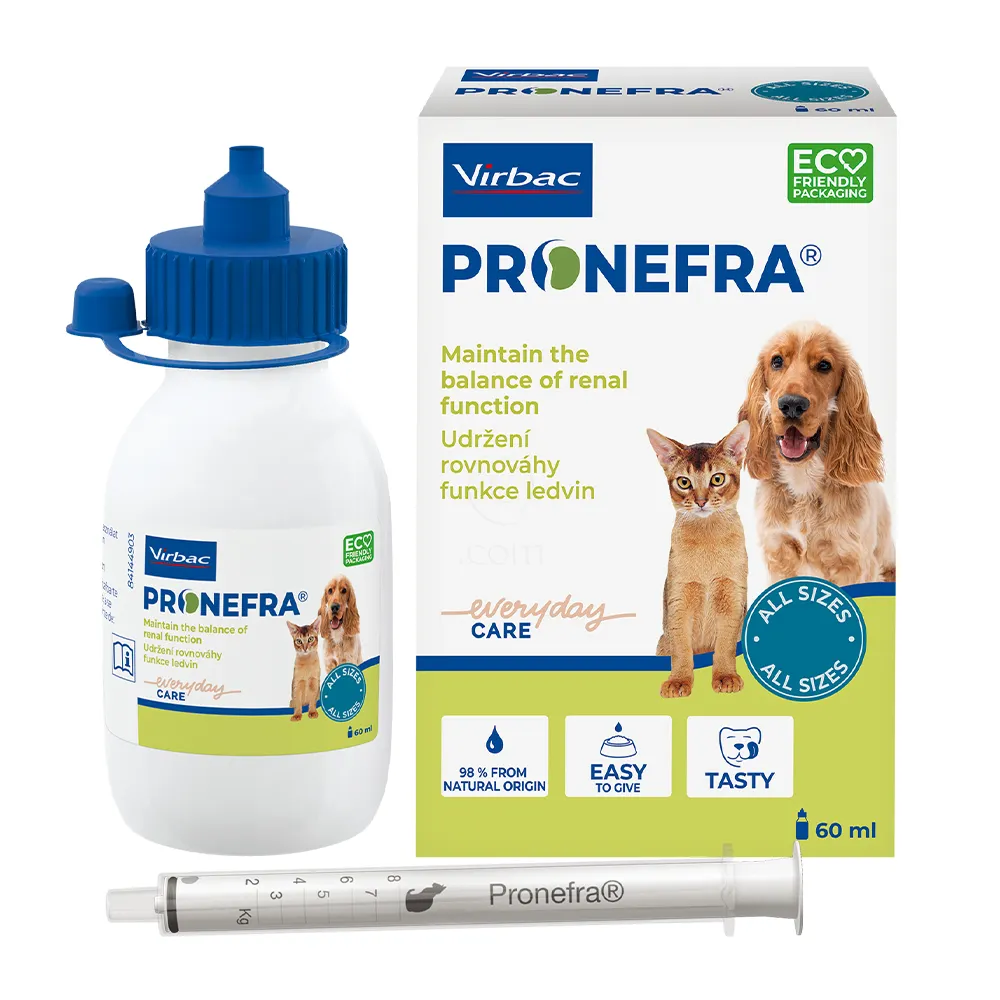 Pronefra Virbac, dopolnilna krmna mešanica za pse in mačke (60 ml)