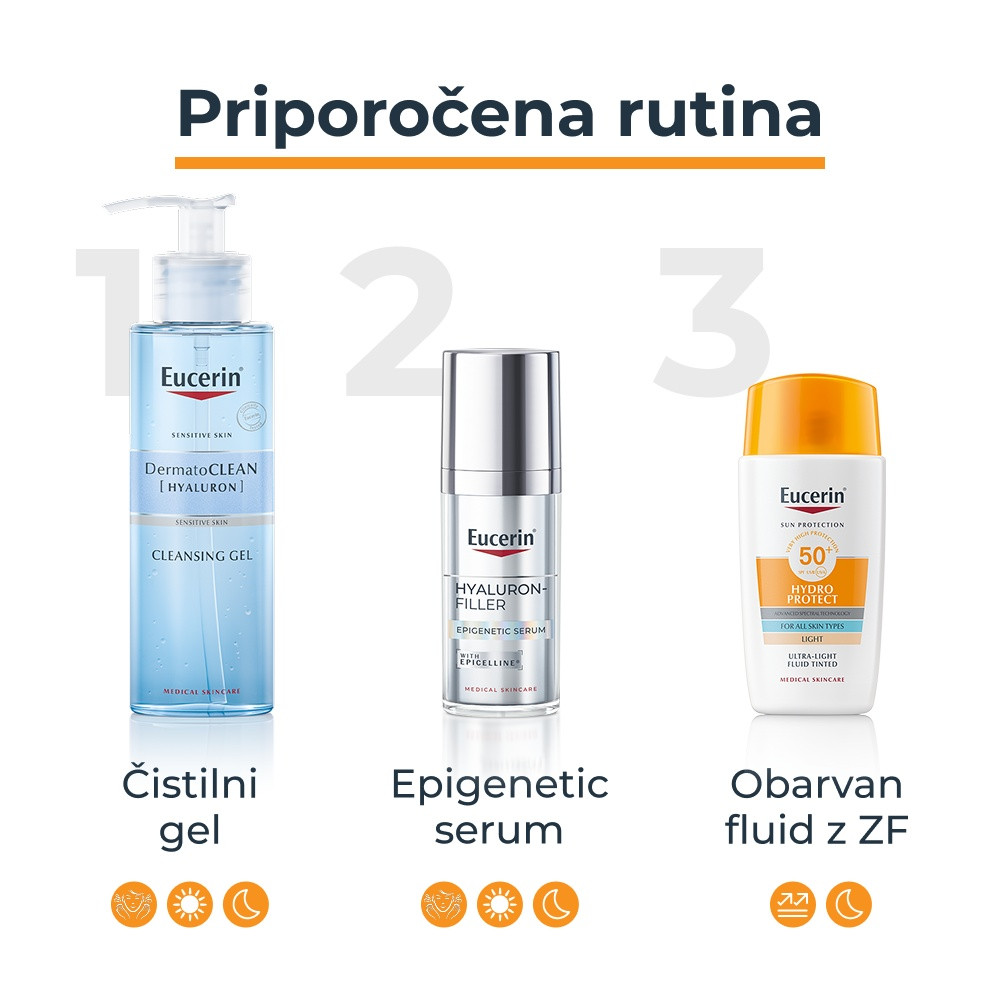 Eucerin Sun Hydro Protect Tinted, lahki obarvan fluid za zaščito pred soncem - light - ZF50+ (50 ml)