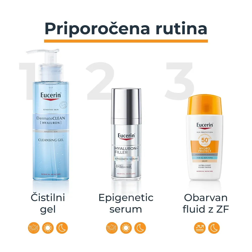 Eucerin Sun Hydro Protect Tinted, lahki obarvan fluid za zaščito pred soncem - medium - ZF50+ (50 ml)