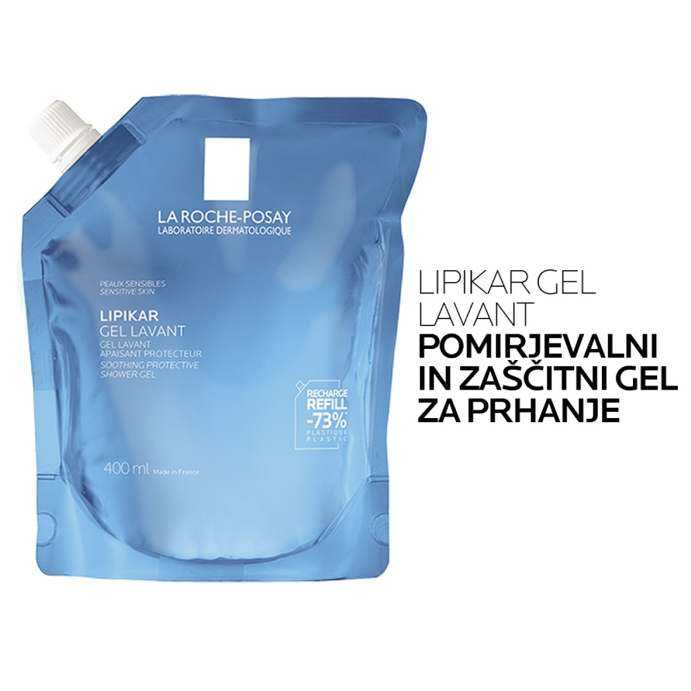 LRP Lipikar, gel Lavant za prhanje za občutljivo in suho kožo - Refill (400 ml)